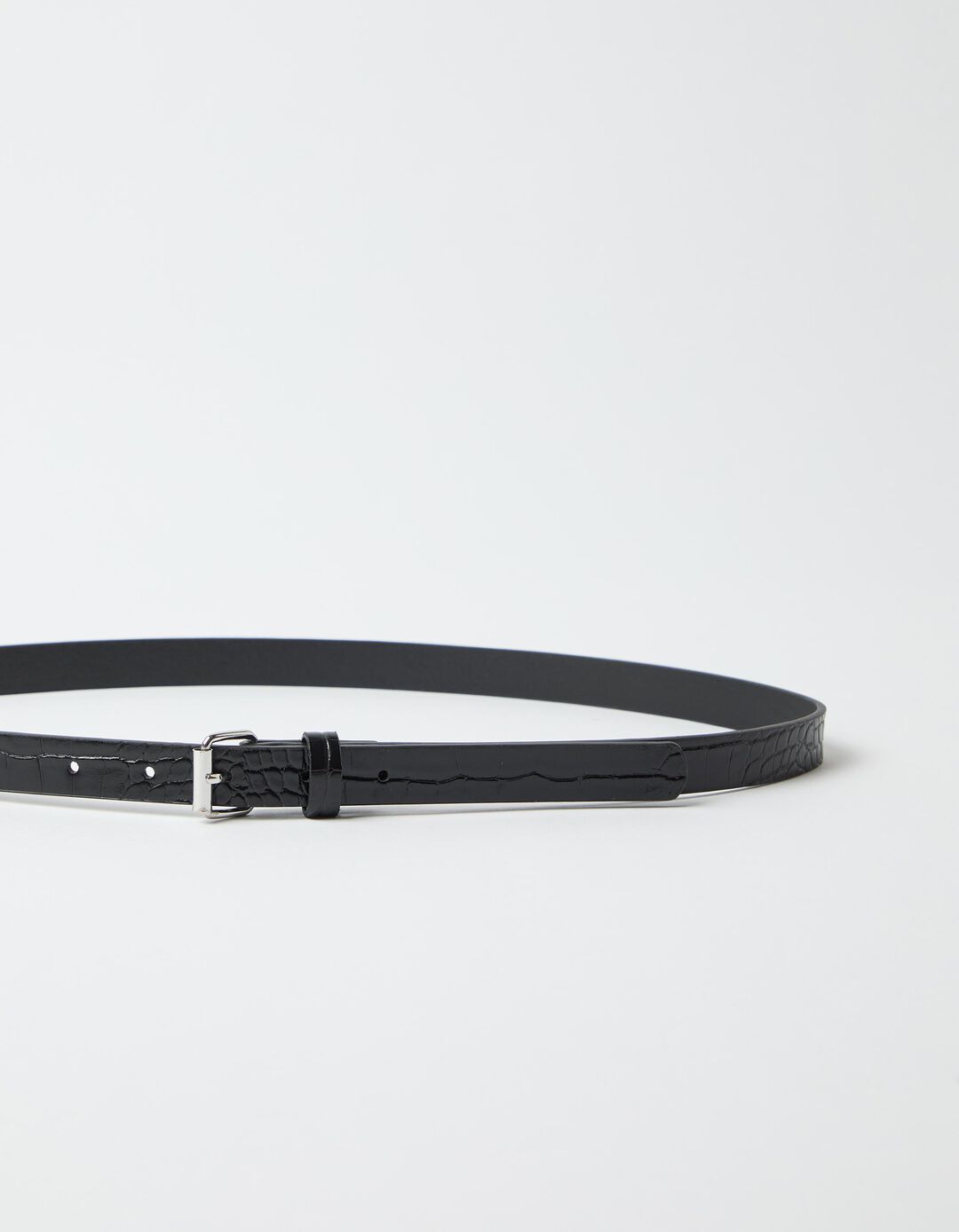 Cinto Efeito Crocodilo, Mulher, Preto