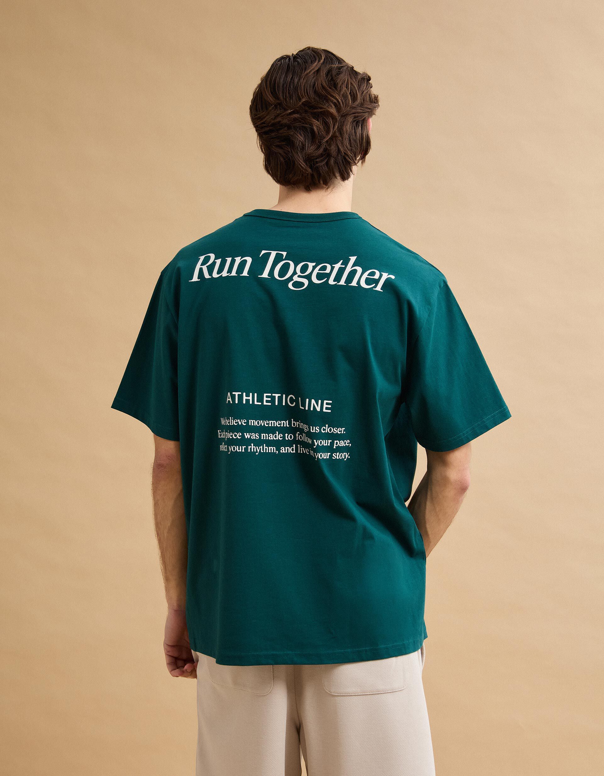 Comprar Online T-shirt Heavy Jersey Estampada, Homem, Verde Escuro