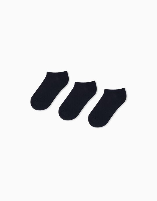 Comprar Online Pack 3 Pares de Meias Tornozelo, Criança, Azul Escuro