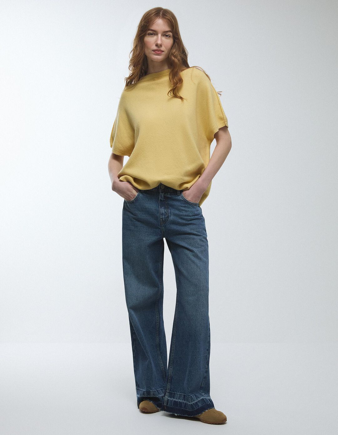 Camisola de Malha, Mulher, Amarelo