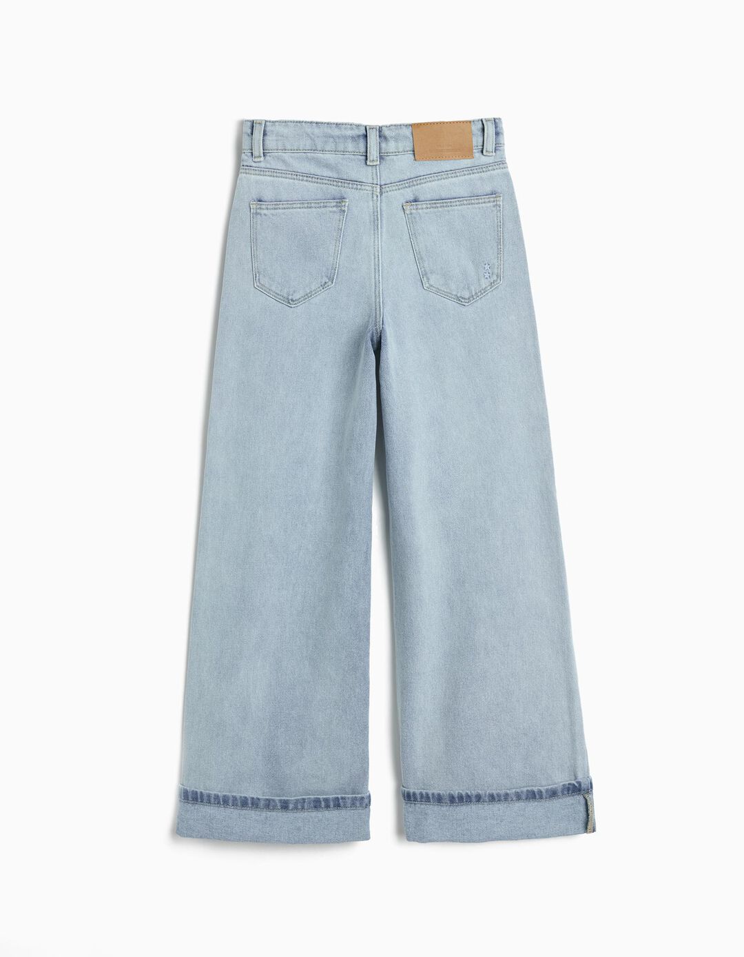 Cal&ccedil;as de Ganga 'Wide Leg', Menina, Azul Claro