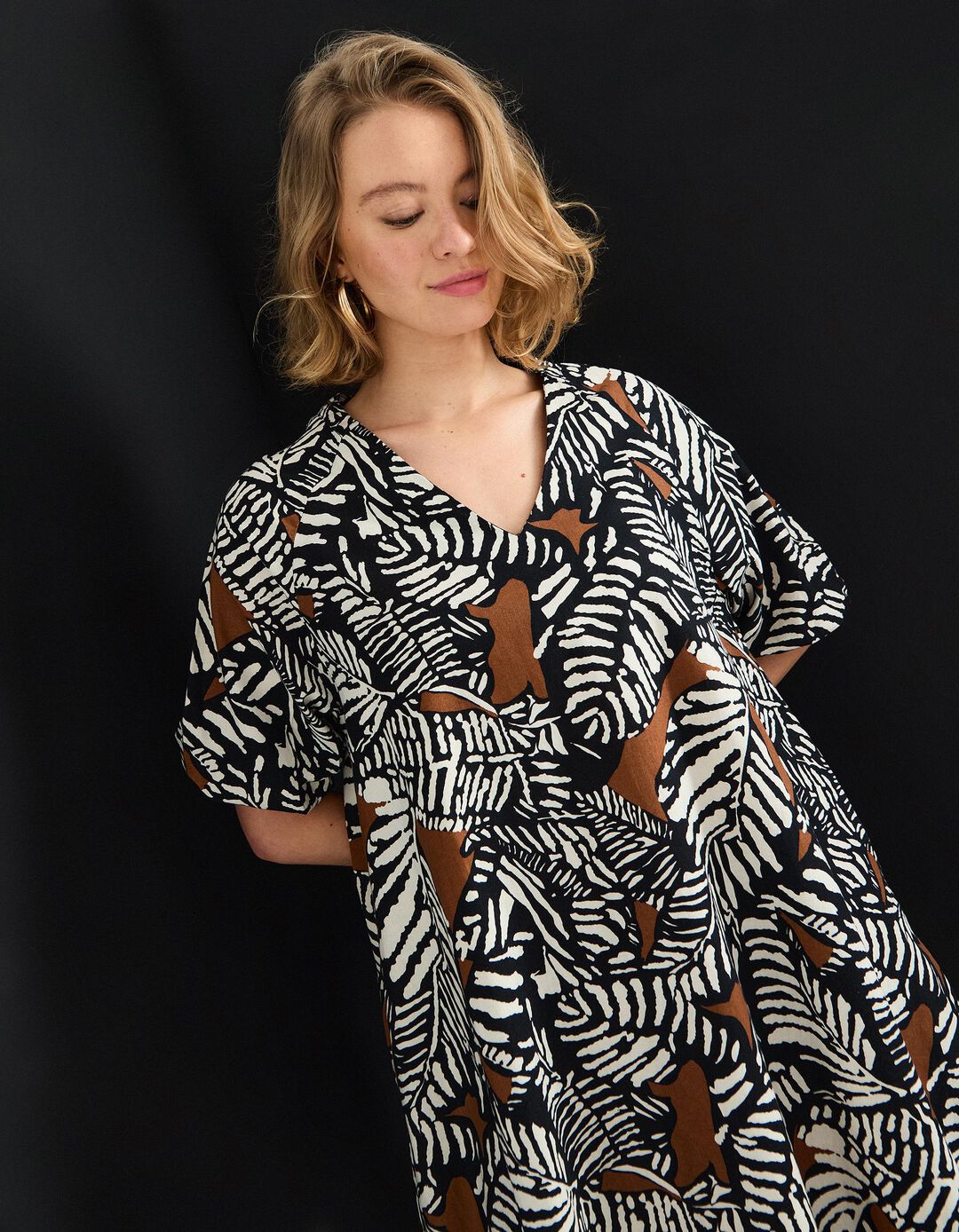 Vestido Print, Mulher, Preto