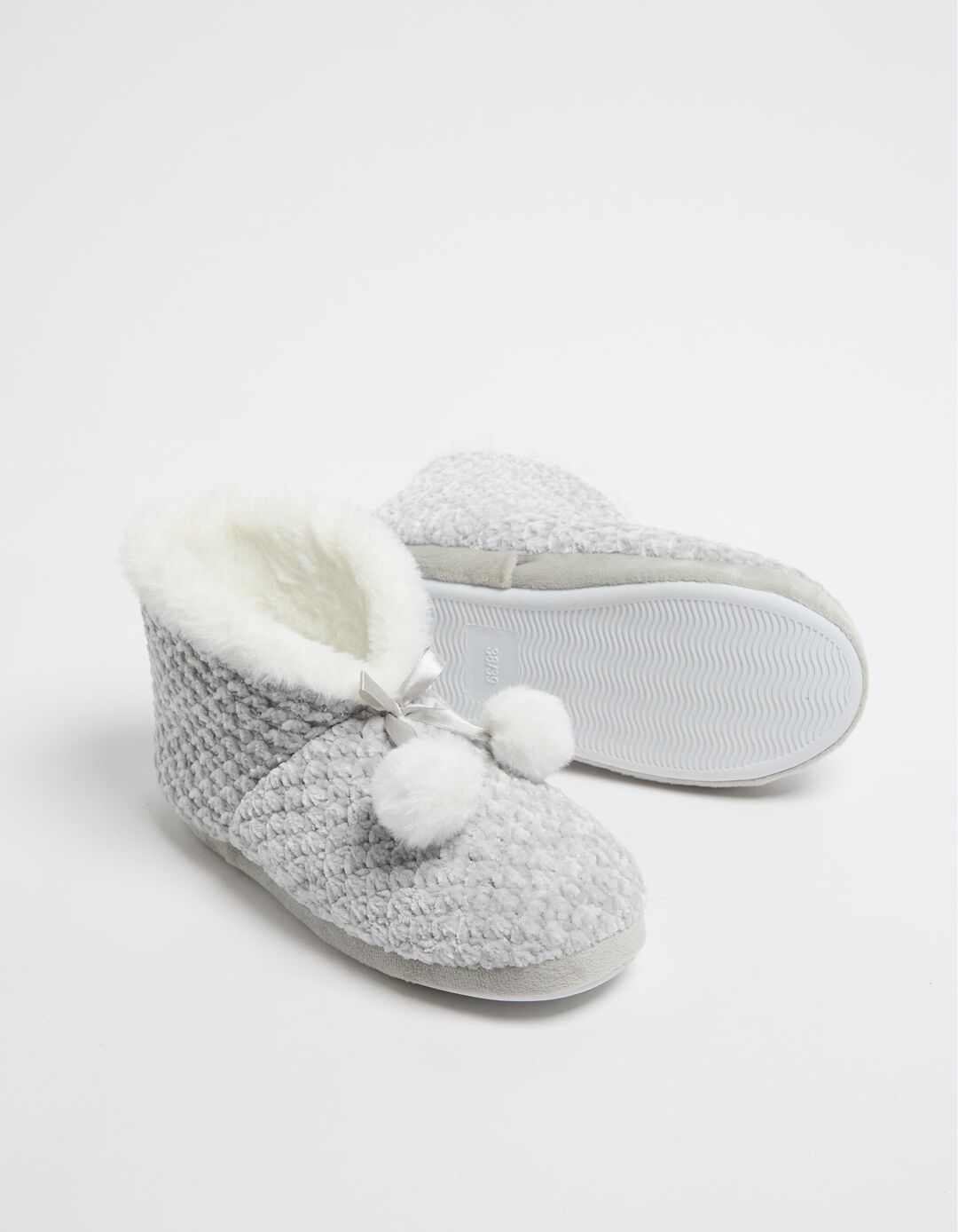 Botinhas Lurex Pompons, Mulher, Cinzento