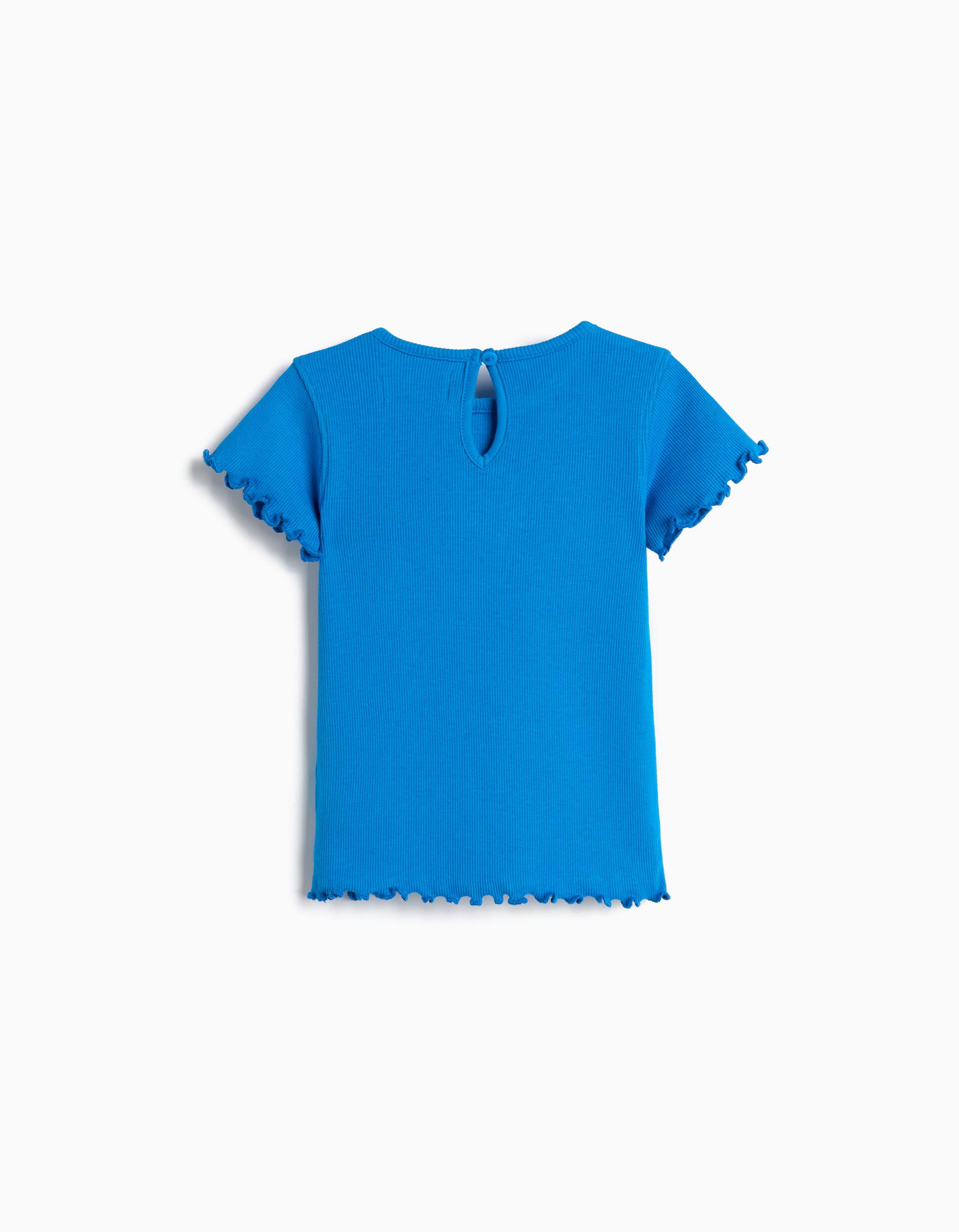 Comprar Online T-shirt Bordado Flor, Menina, Azul