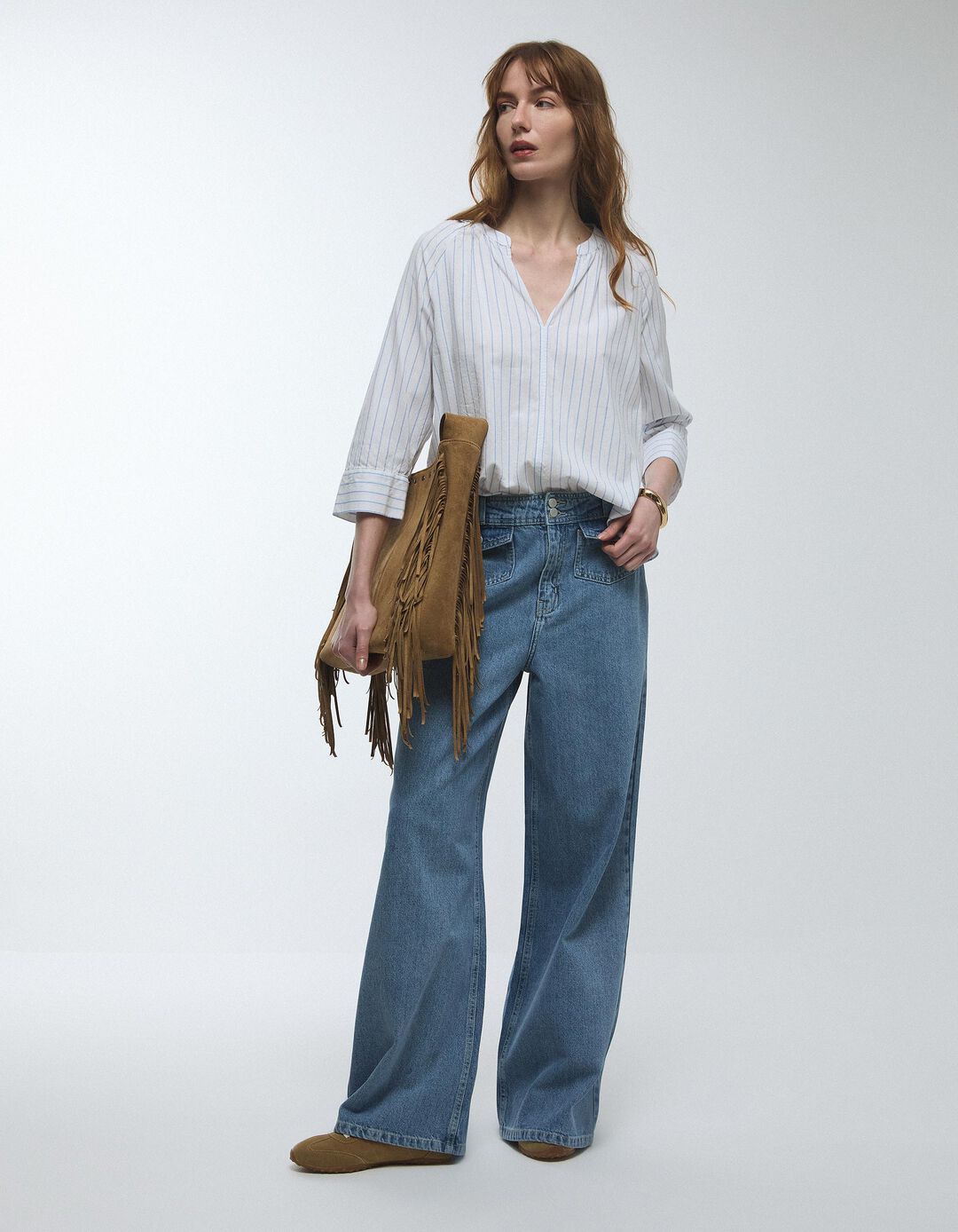 Blusa Riscas, Mulher, Branco