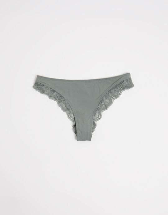 Comprar Online Cuecas Brasileiras de Renda, Mulher, Cinzento Escuro