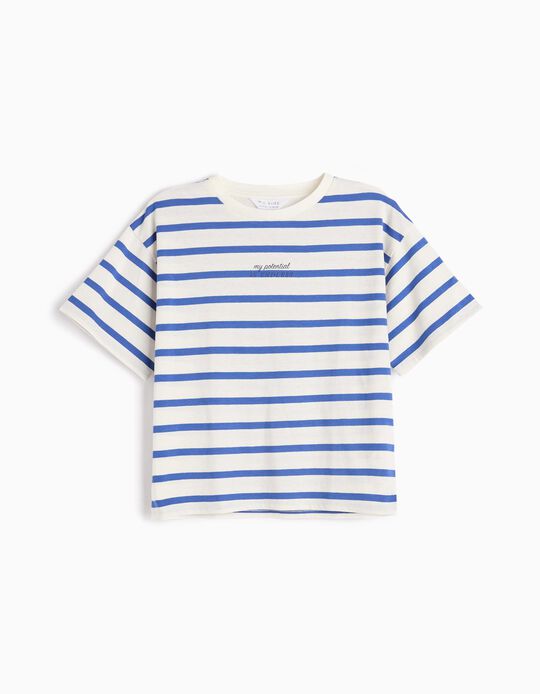 Comprar Online T-shirt Riscas, Menina, Azul