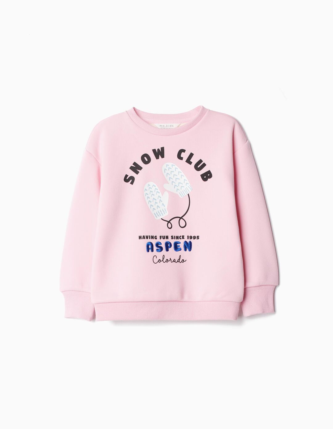 Sweatshirt de Felpa Estampado, Menina, Rosa Claro