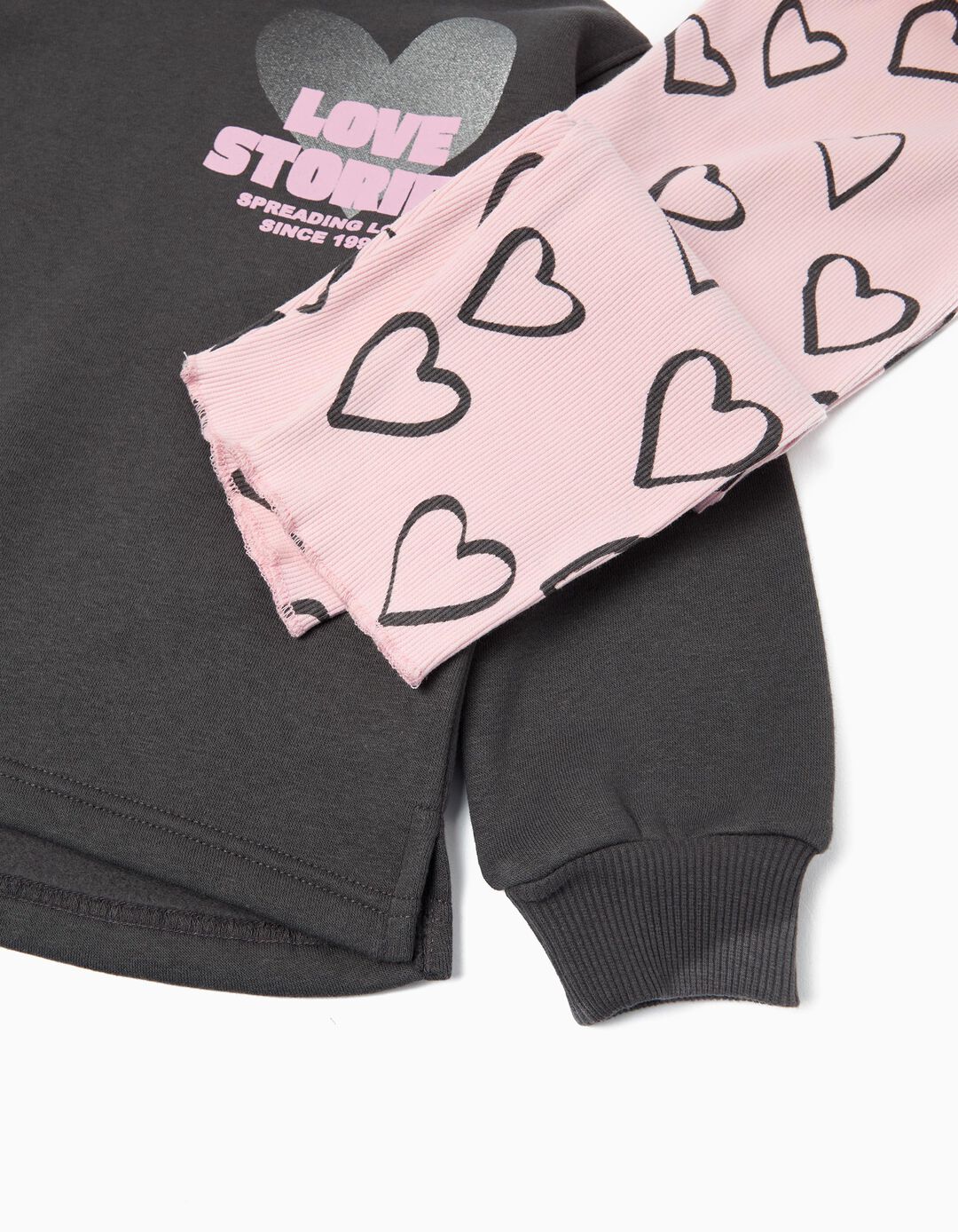 Conjunto de Jogging, Menina, Cinzento Escuro