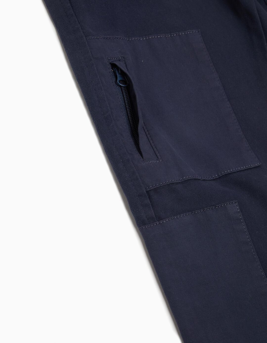 Calças Joggers Sarja, Menino, Azul Escuro