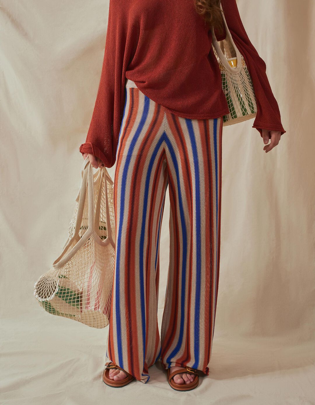 Cal&ccedil;as de Malha, Mulher, Bege Claro