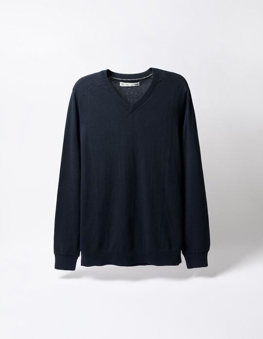 Comprar Online Camisola com Caxemira, Homem, Azul Escuro