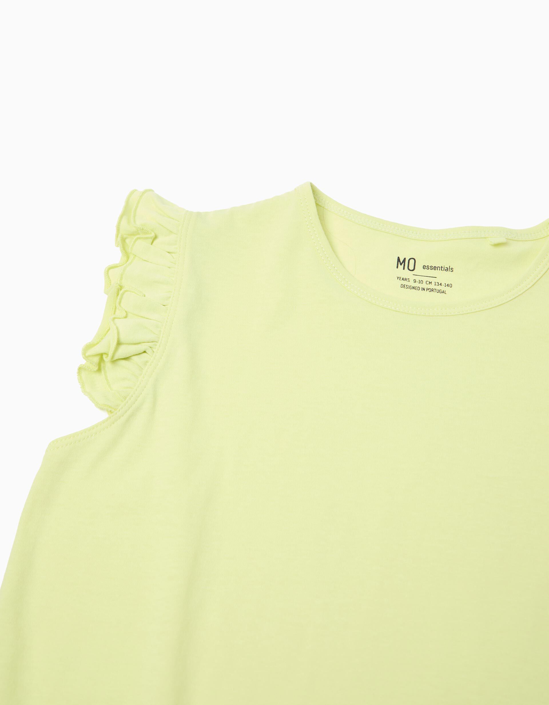 Comprar Online T-shirt Folhos, Menina, Amarelo Claro