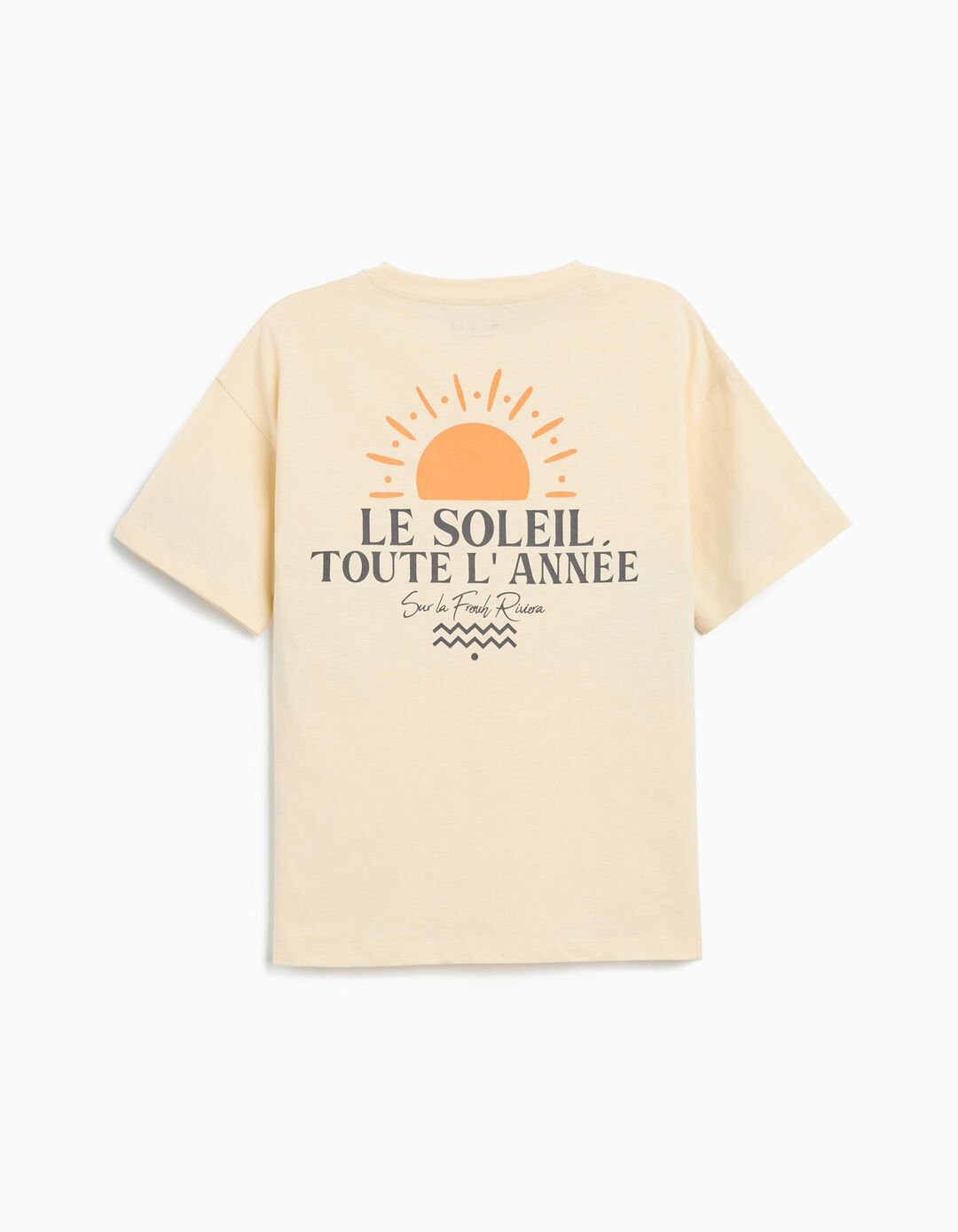 T-shirt Print, Menino, Bege Claro 