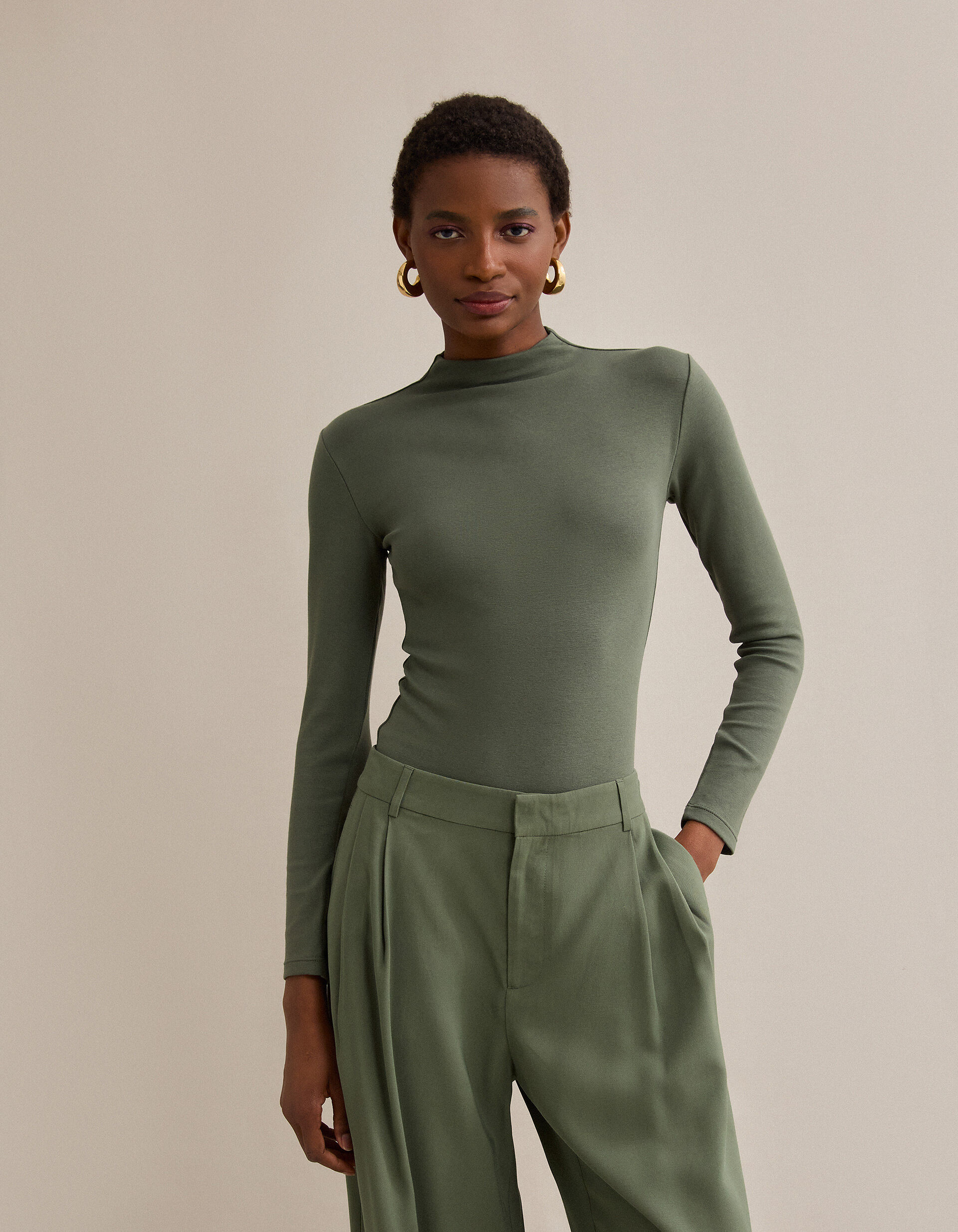 Comprar Online Body de Manga Comprida, Mulher, Verde Escuro