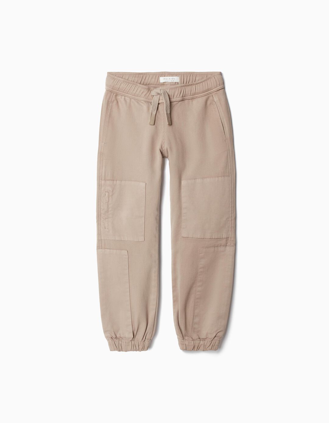 Calças Joggers Sarja, Menino, Bege Escuro