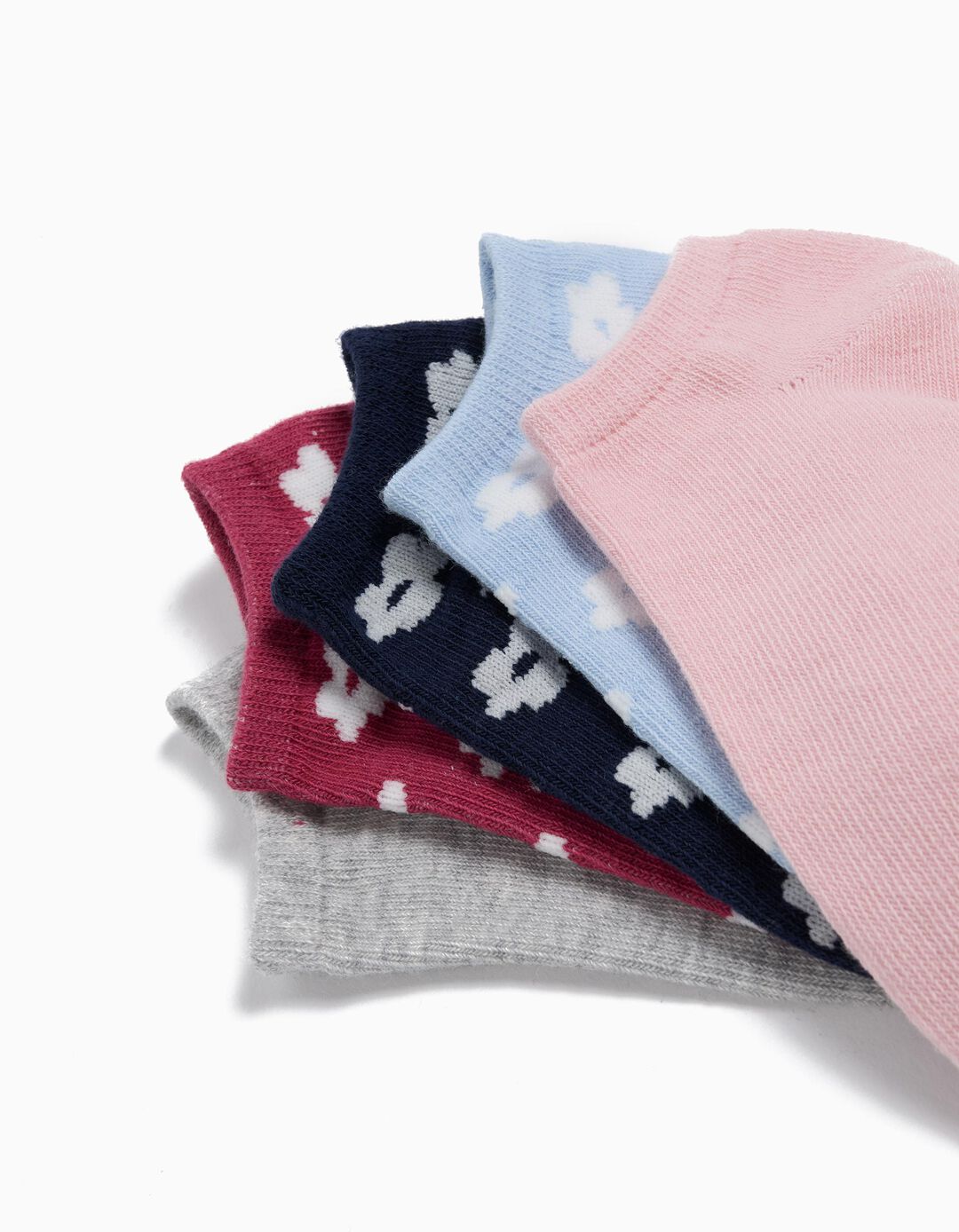 Pack 5 Pares de Meias Tornozelo, Menina, Multicor