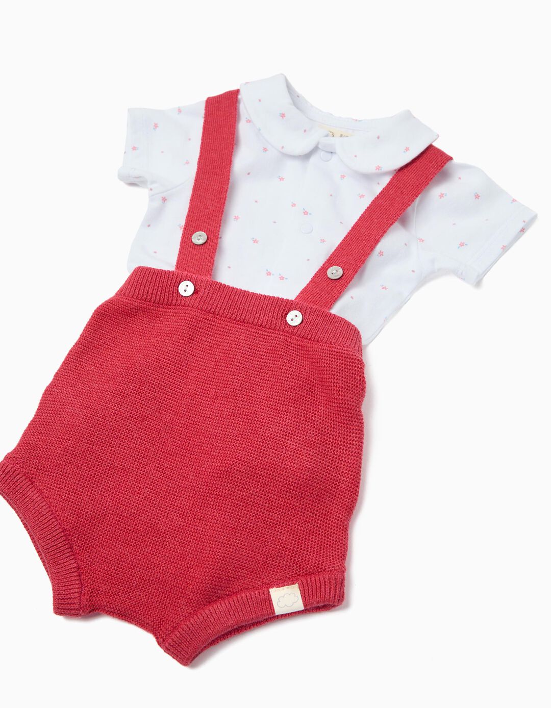 Conjunto Body e Macac&atilde;o, Rec&eacute;m-Nascido, Vermelho