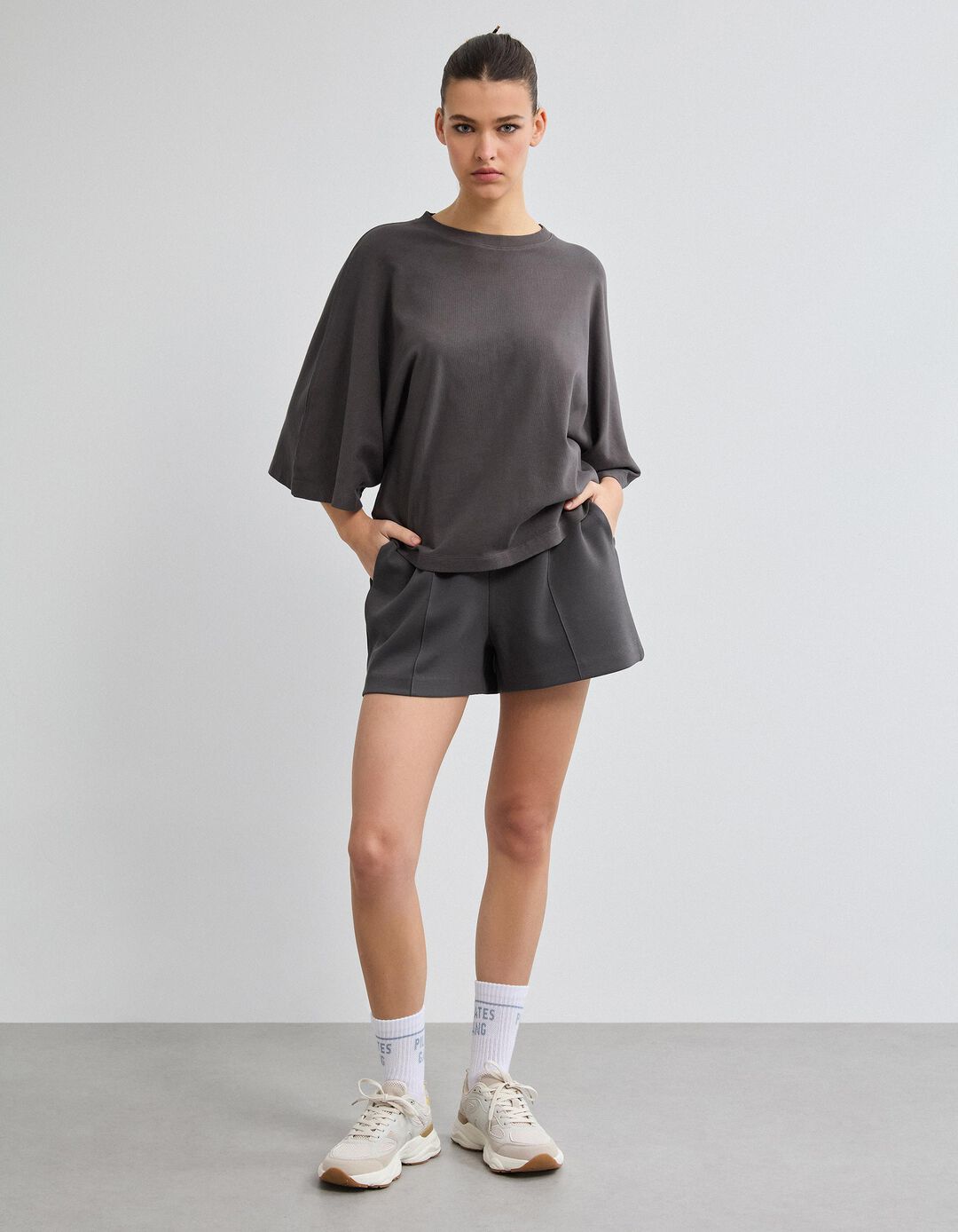 T-shirt, Mulher, Cinzento Escuro