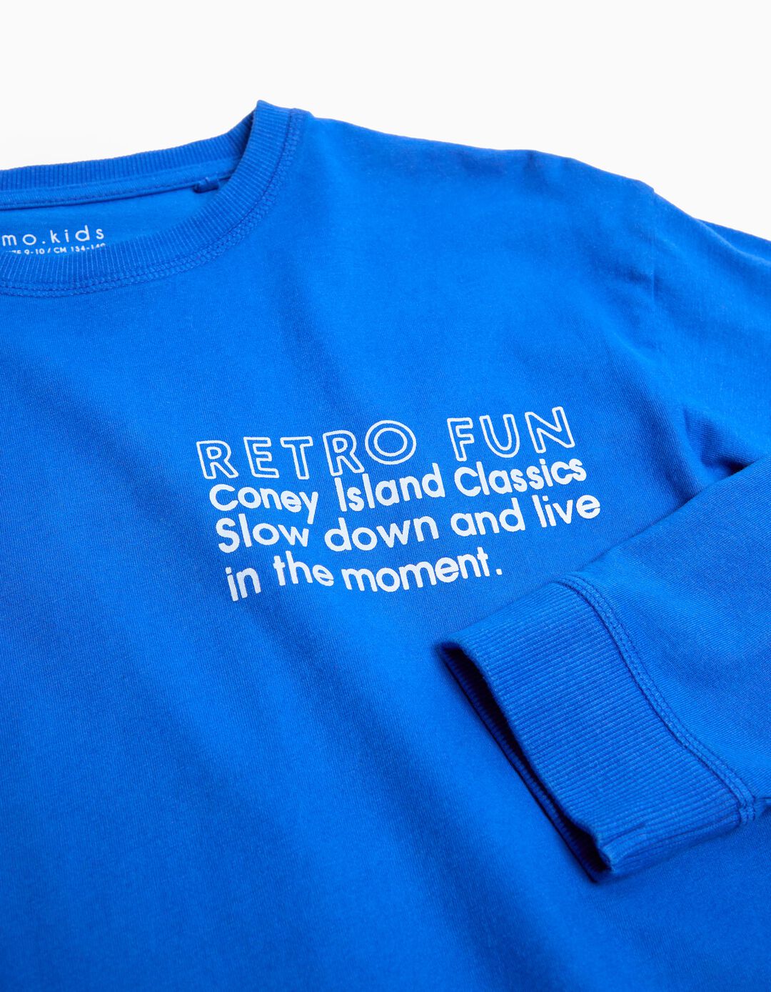 T-shirt Manga Comprida Estampado, Menino, Azul