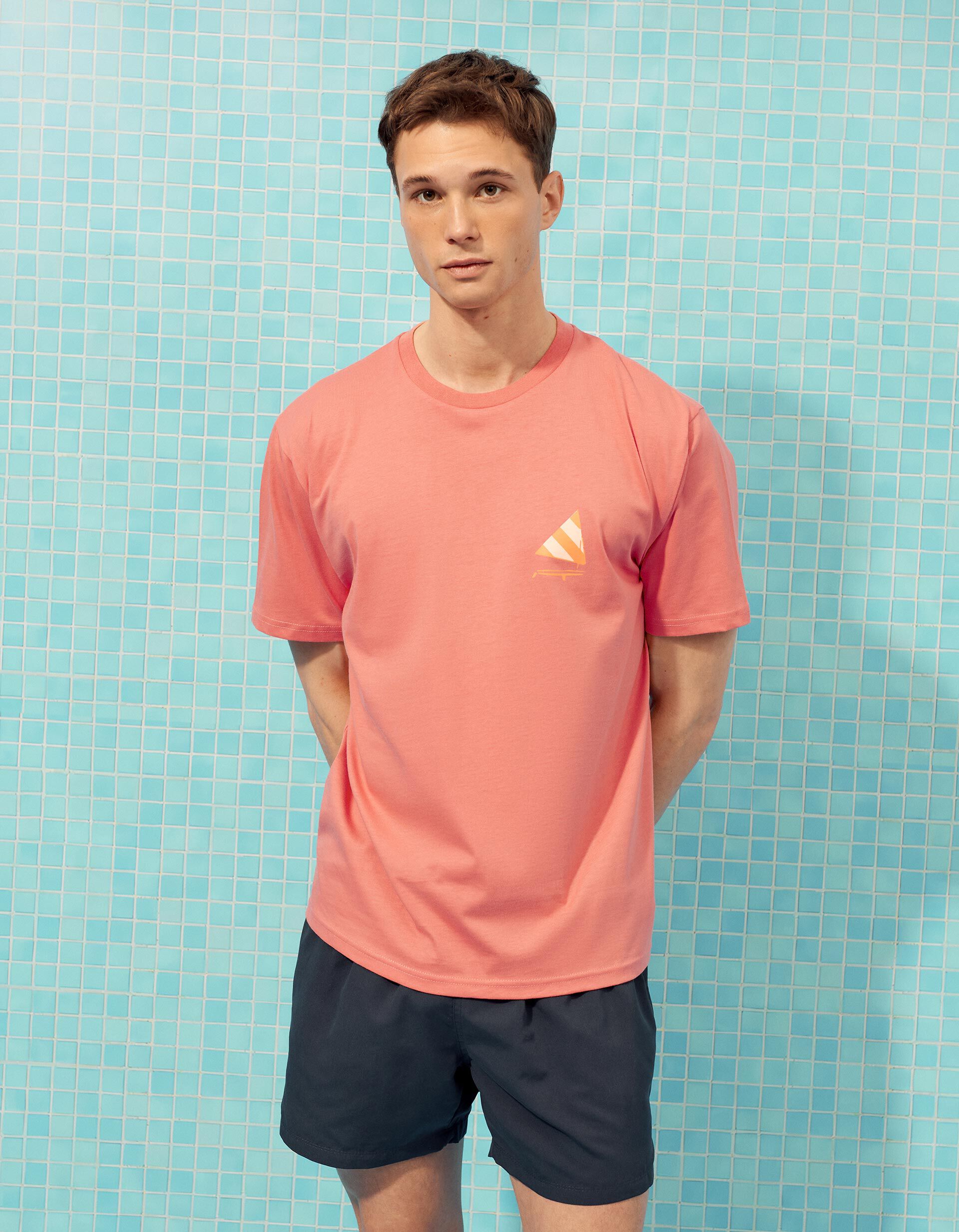 Comprar Online T-shirt Estampada, Homem, Laranja