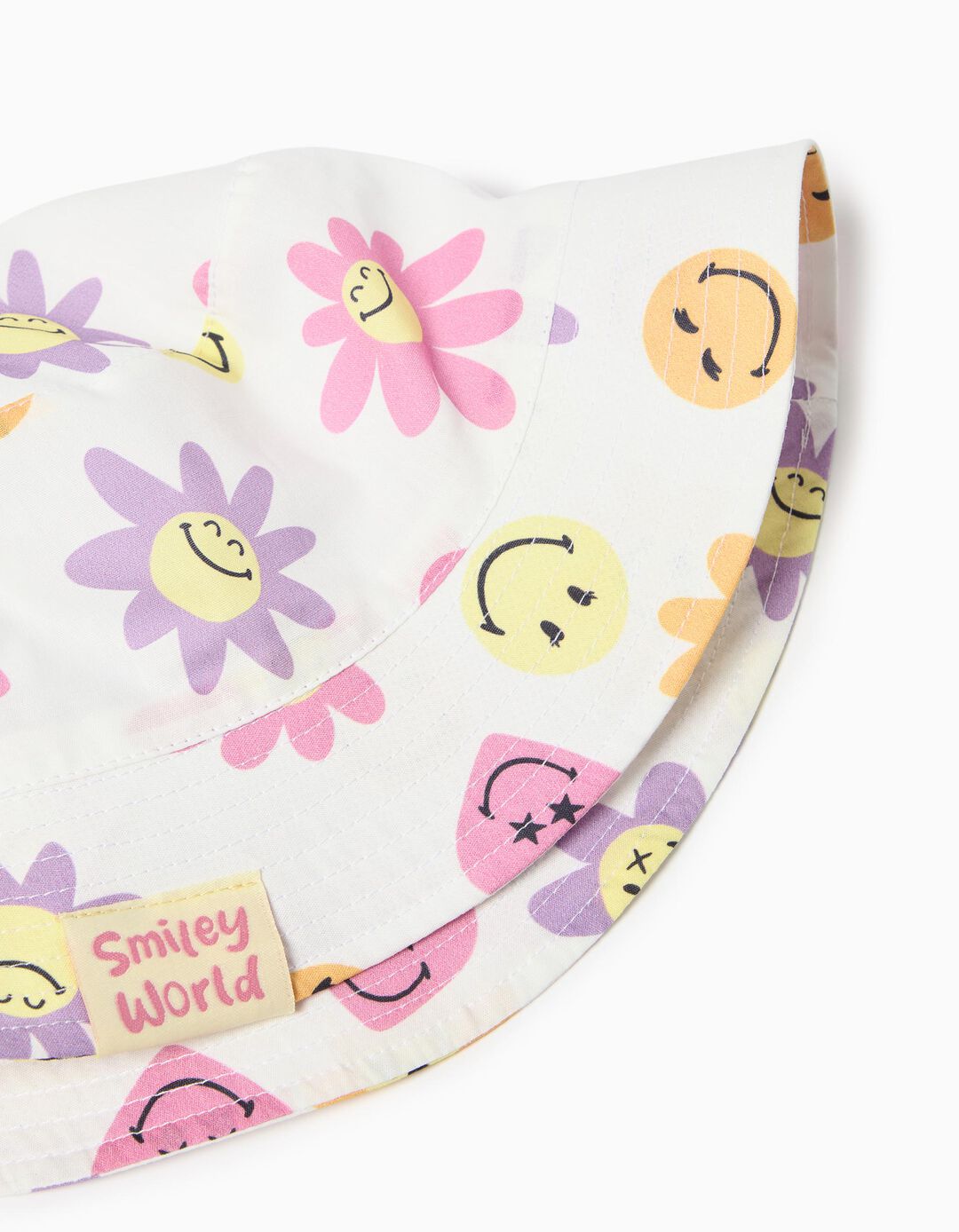 Chapéu Panamá 'Smiley World', Menina, Branco