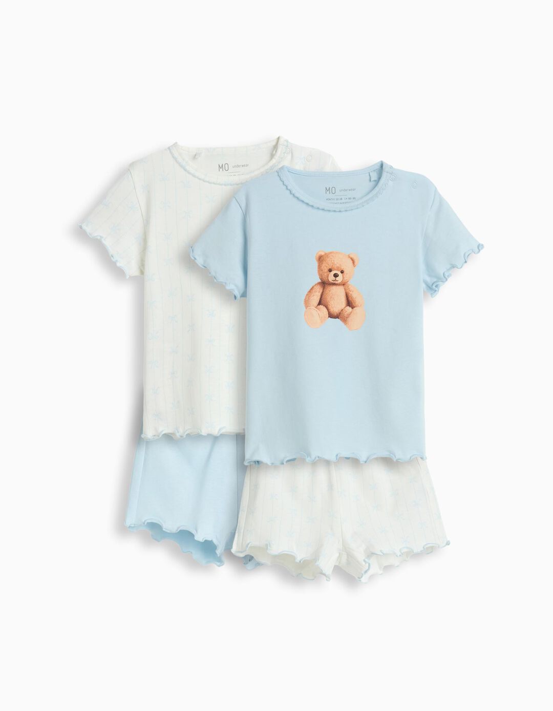 Pack 2 Pijamas Jersey, Menina, Azul Claro
