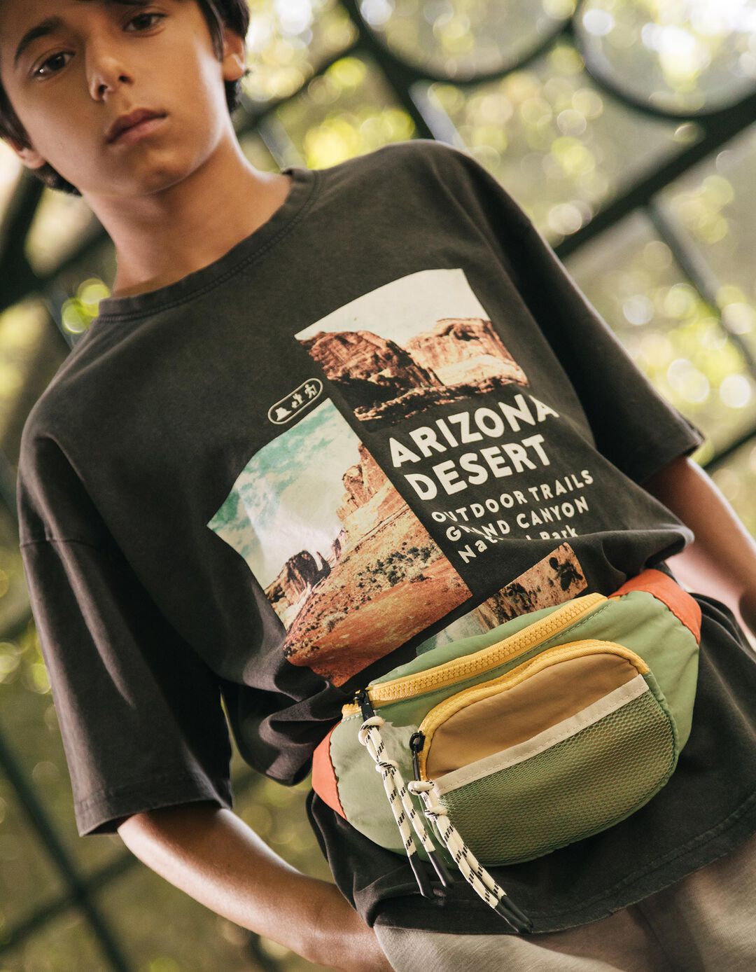 T-shirt Loose, Menino, Preto