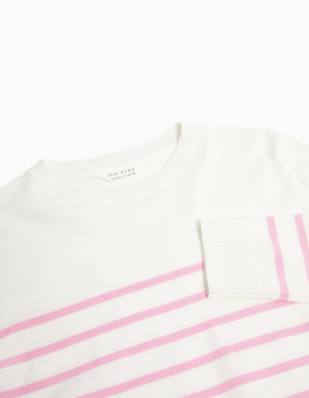 Camisola de Malha Riscas, Menina, Branco