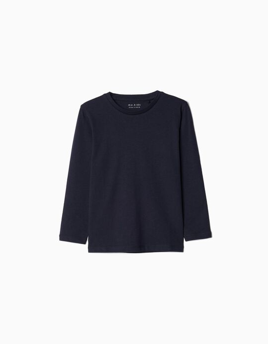 Comprar Online T-shirt de Manga Comprida, Menino, Azul Escuro