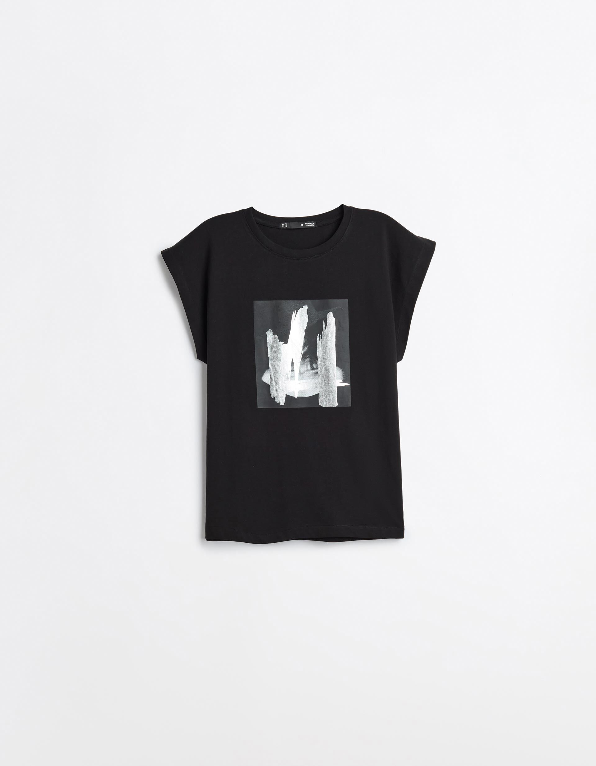 Comprar Online T-shirt Com Estampado Foil, Mulher, Preto