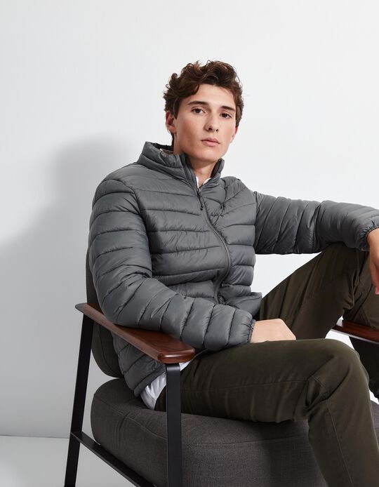 Comprar Online Casaco Acolchoado, Homem, Cinzento