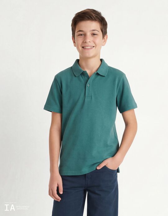 Comprar Online Polo Piquet, Menino, Verde Escuro