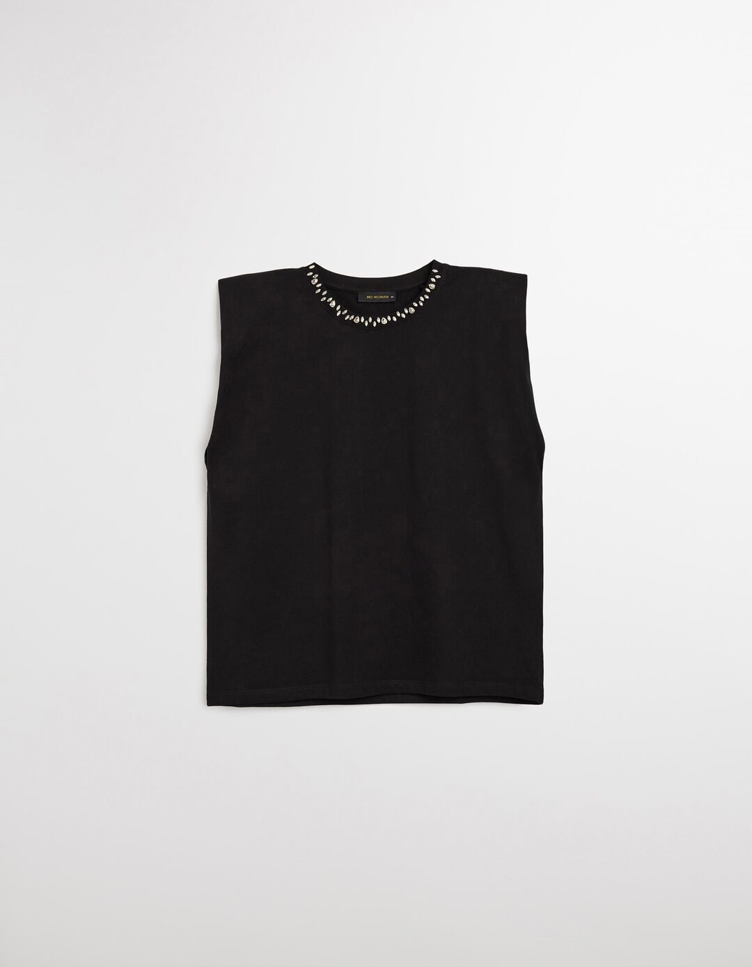 T-shirt sem Mangas, Mulher, Preto
