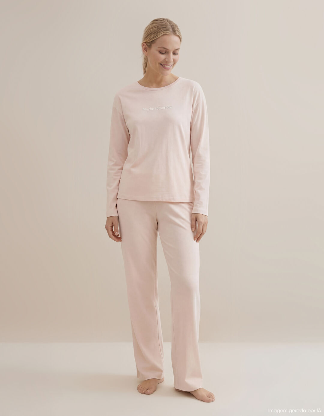 Pijama, Mulher, Rosa Claro