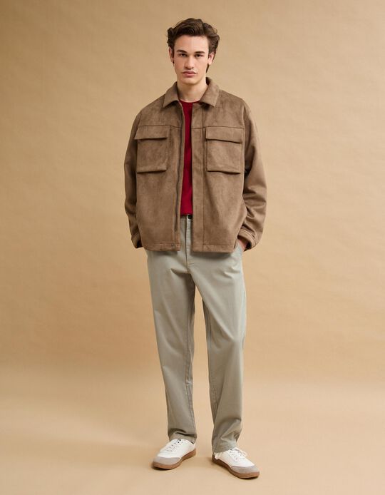 Comprar Online Cal&ccedil;as Chino 'Straight Fit', Homem, Bege Claro