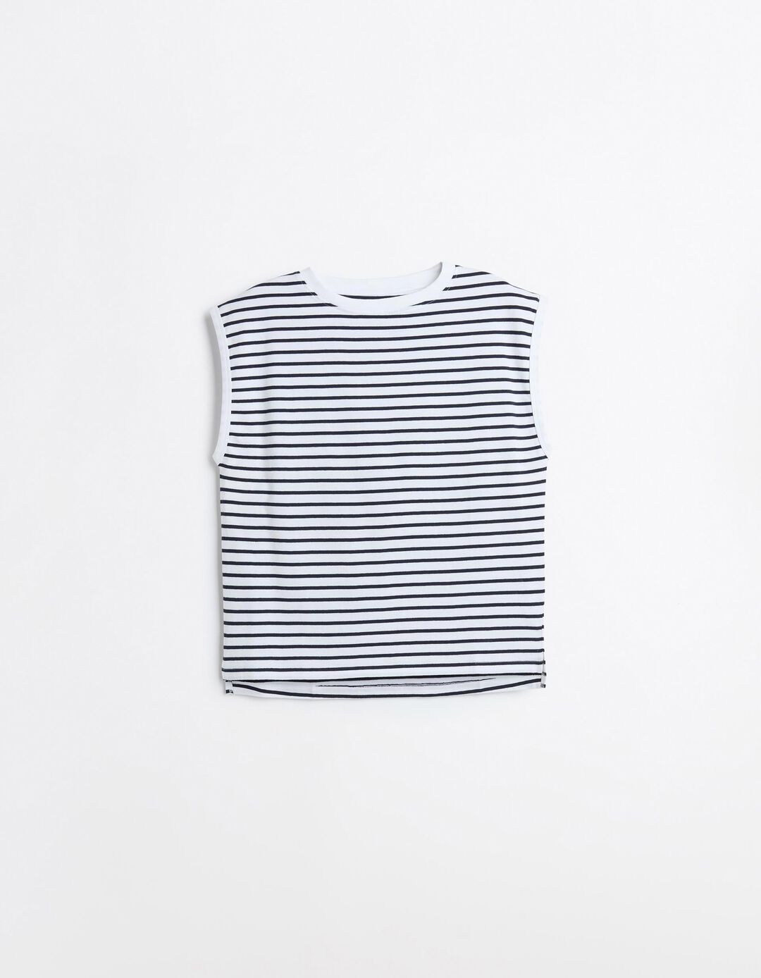 T-shirt &Agrave;s Riscas, Mulher, Branco