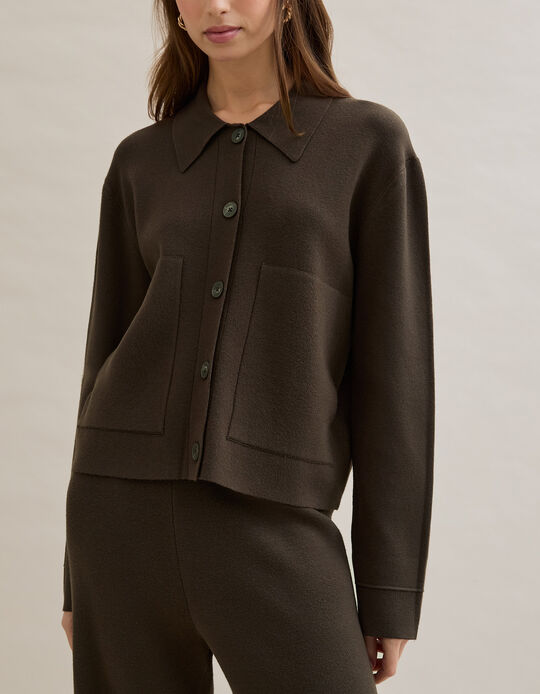 Comprar Online Casaco de Malha, Mulher, Castanho Escuro