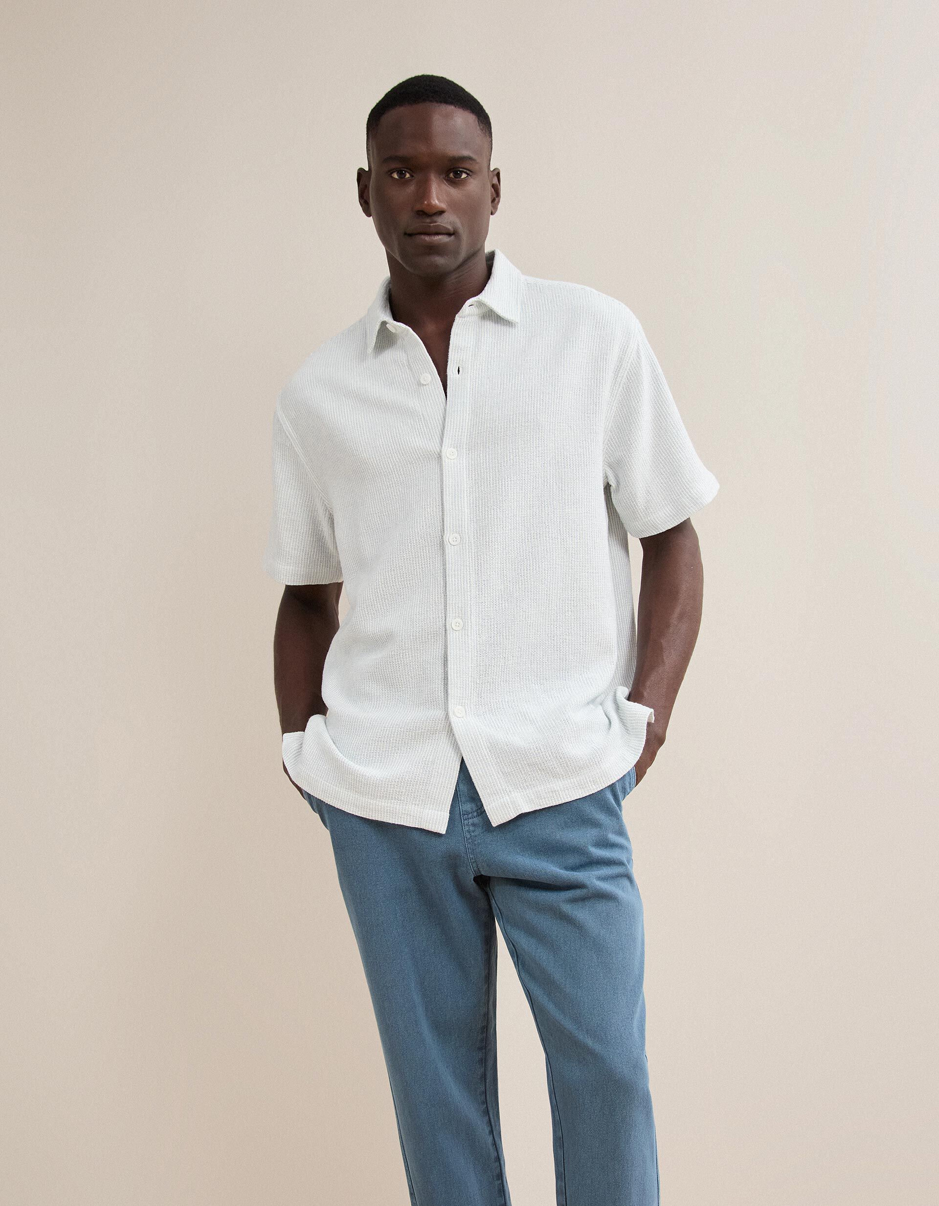 Comprar Online Camisa &Agrave;s Riscas, Homem, Azul Escuro