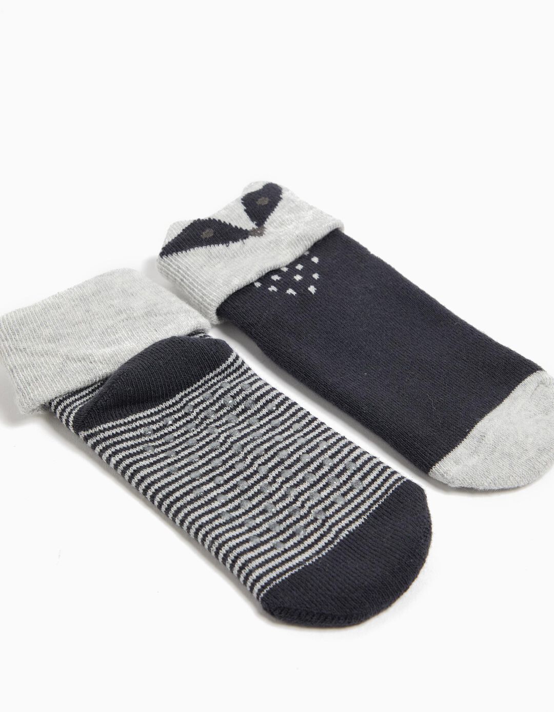 Pack 2 Pares de Meias Antiderrapantes, Bebé, Multicor