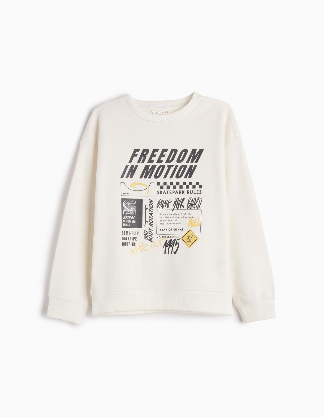 Sweatshirt de Felpa Estampado, Menino, Branco