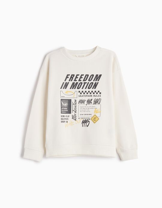 Comprar Online Sweatshirt de Felpa Estampado, Menino, Branco