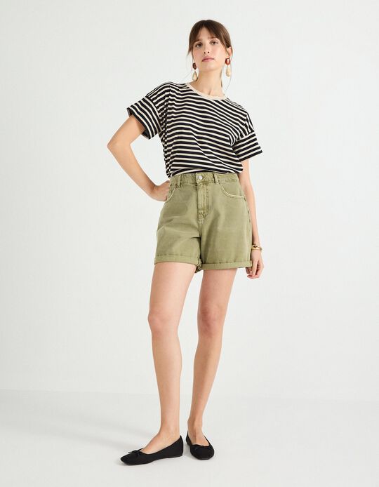 Comprar Online Calções de Ganga, Mulher, Verde 