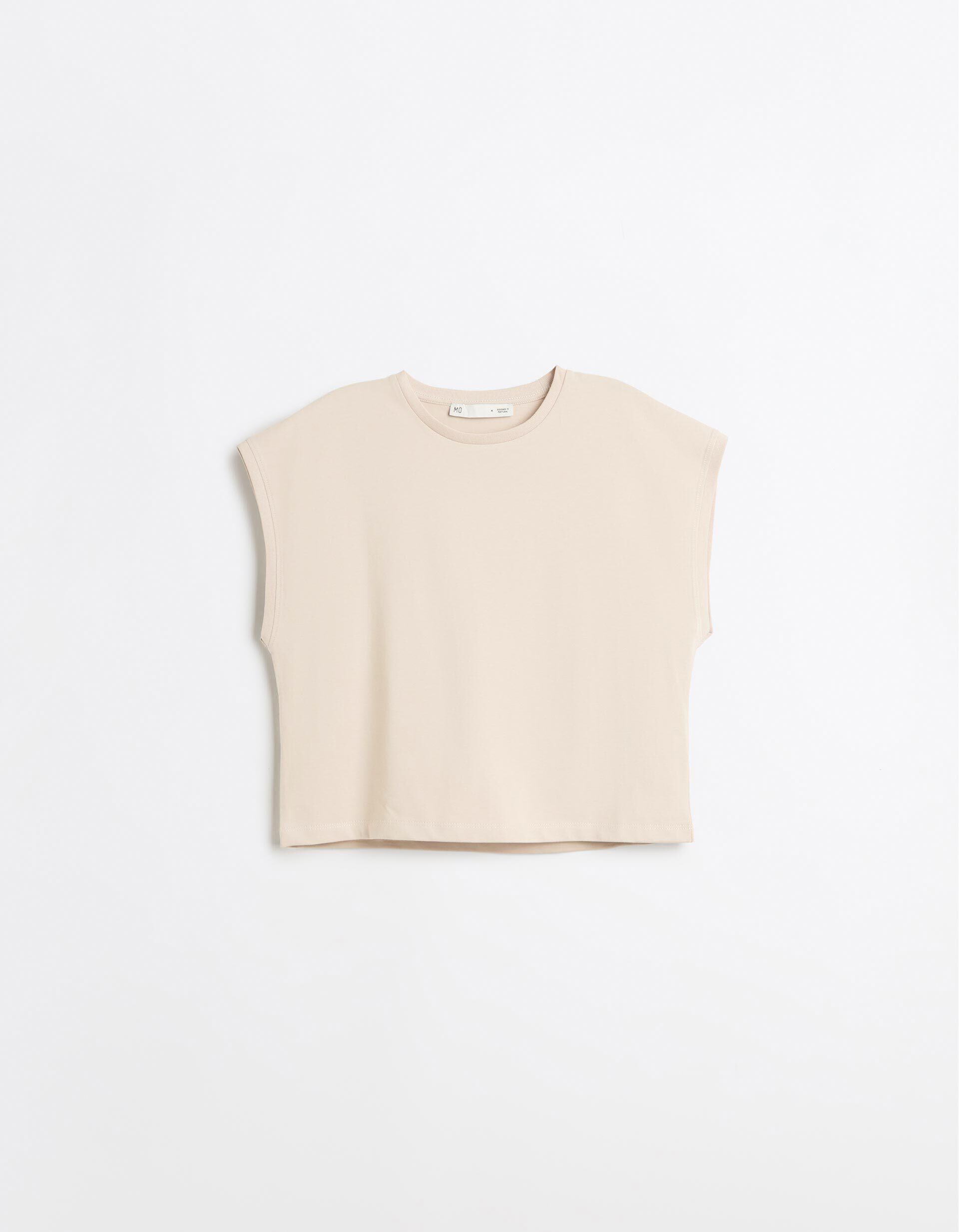 Comprar Online T-shirt Cropped, Mulher, Bege