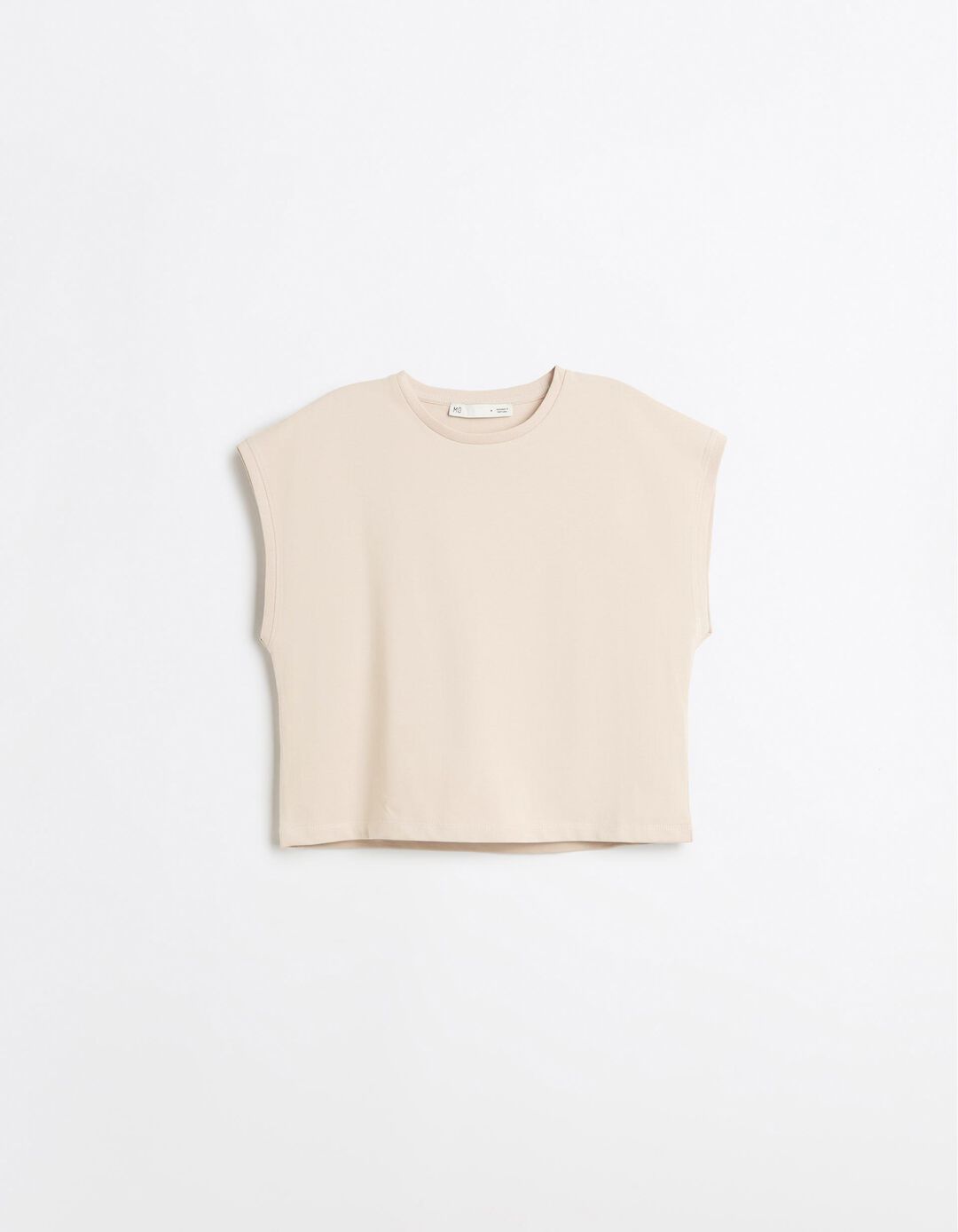 T-shirt Cropped, Mulher, Bege