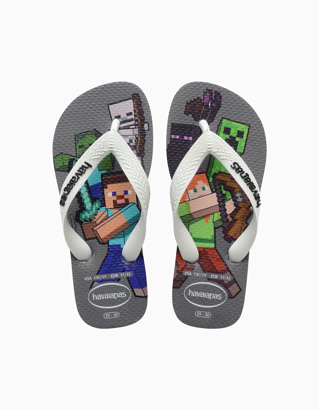 Chinelos Havaianas 'Minecraft', Menino, Cinzento