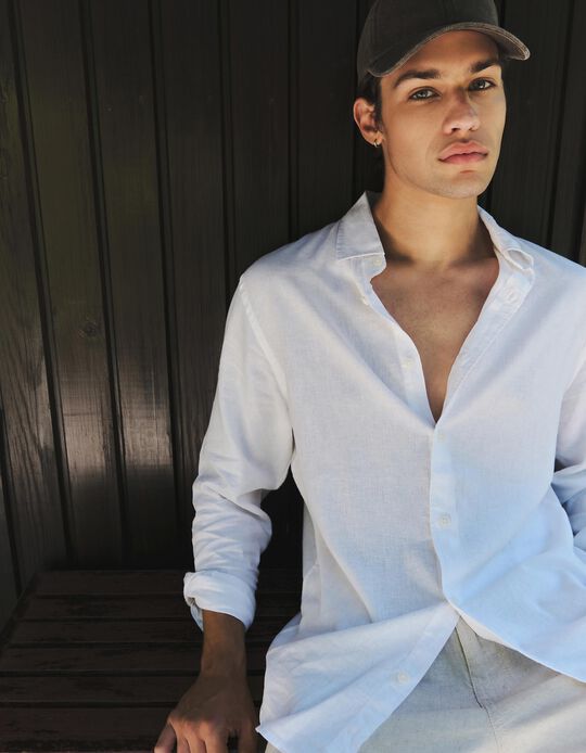 Comprar Online Camisa com Linho, Homem, Branco