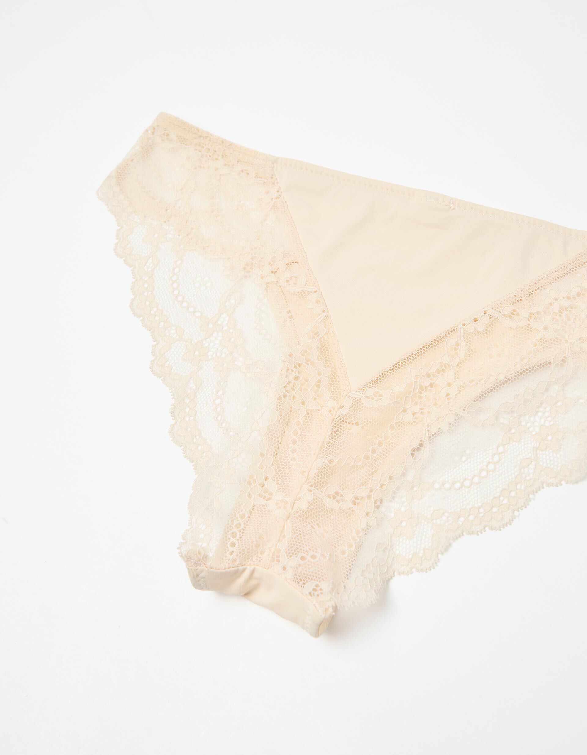 Comprar Online Cuecas Brief com Renda, Mulher, Bege Claro