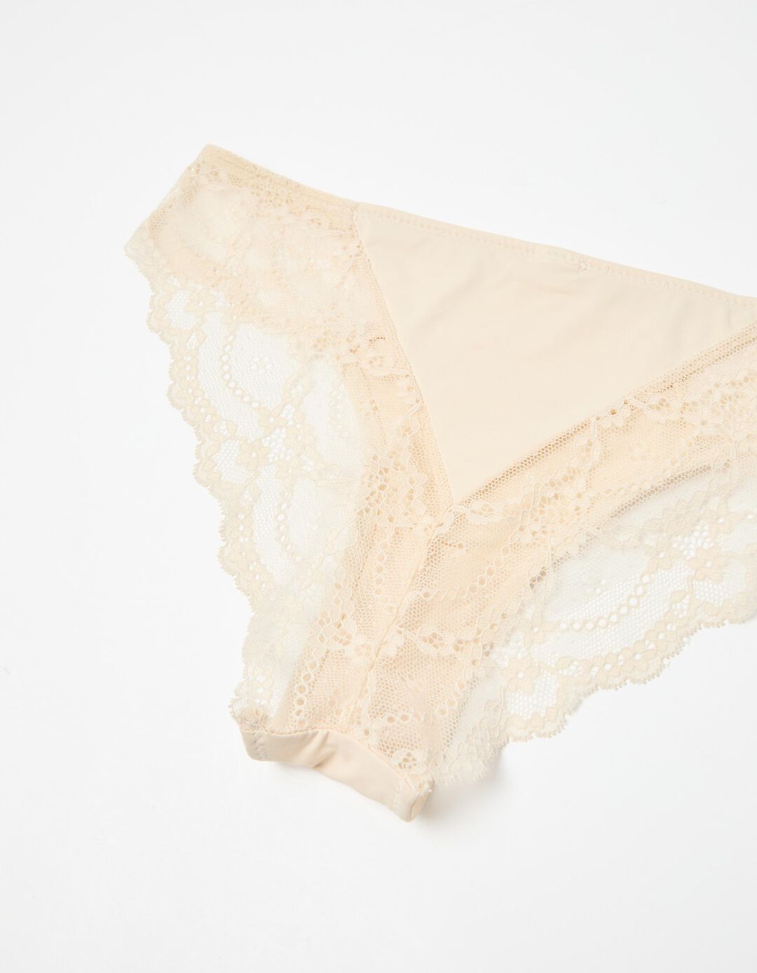 Cuecas Brief com Renda, Mulher, Bege Claro