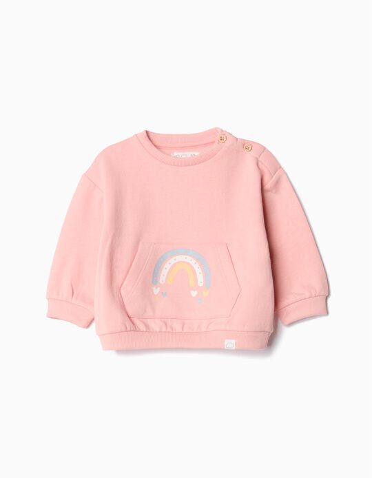 Comprar Online Sweatshirt de Felpa Estampada, Recém-nascido, Rosa Claro